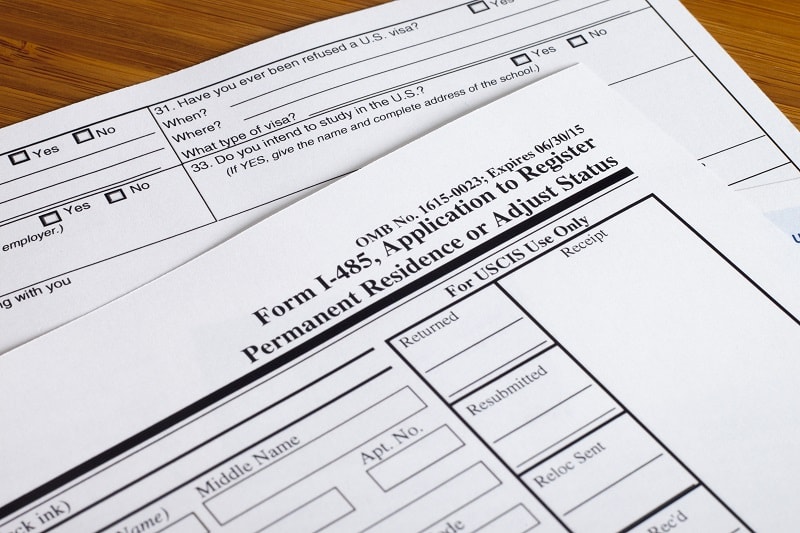 Form I 485 Application to Adjust Status