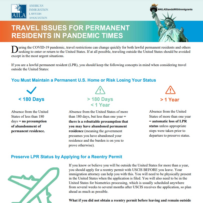 Travel Issues For Permanent Residents In Pandemic Times